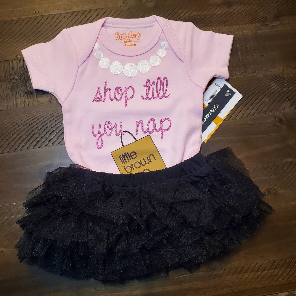 Light Pink Onesie With Black Tutu